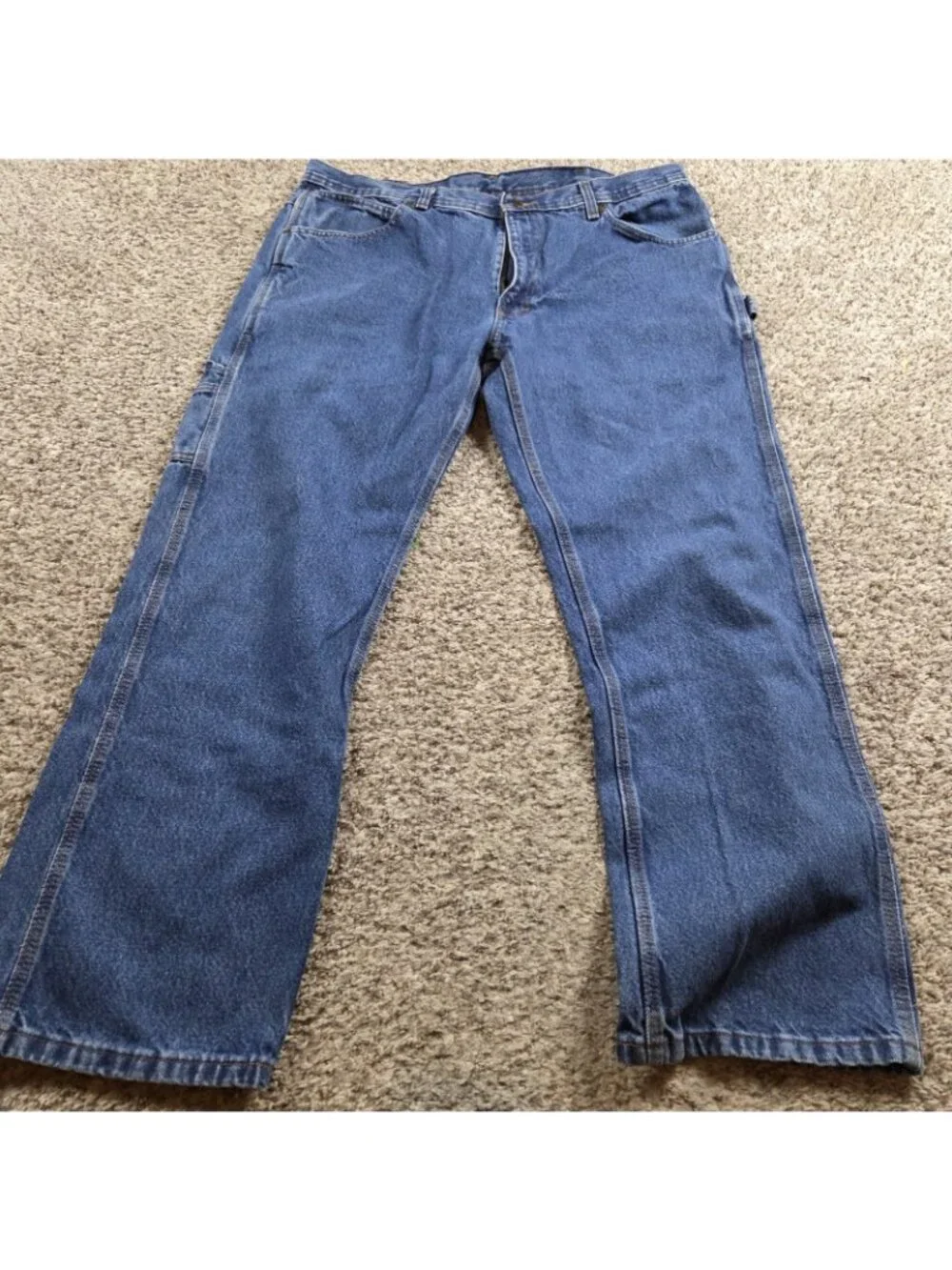 KEY Carpenter Jeans Mens 39x32 Blue Denim Relaxed Fit Straight Leg Lot Of 2